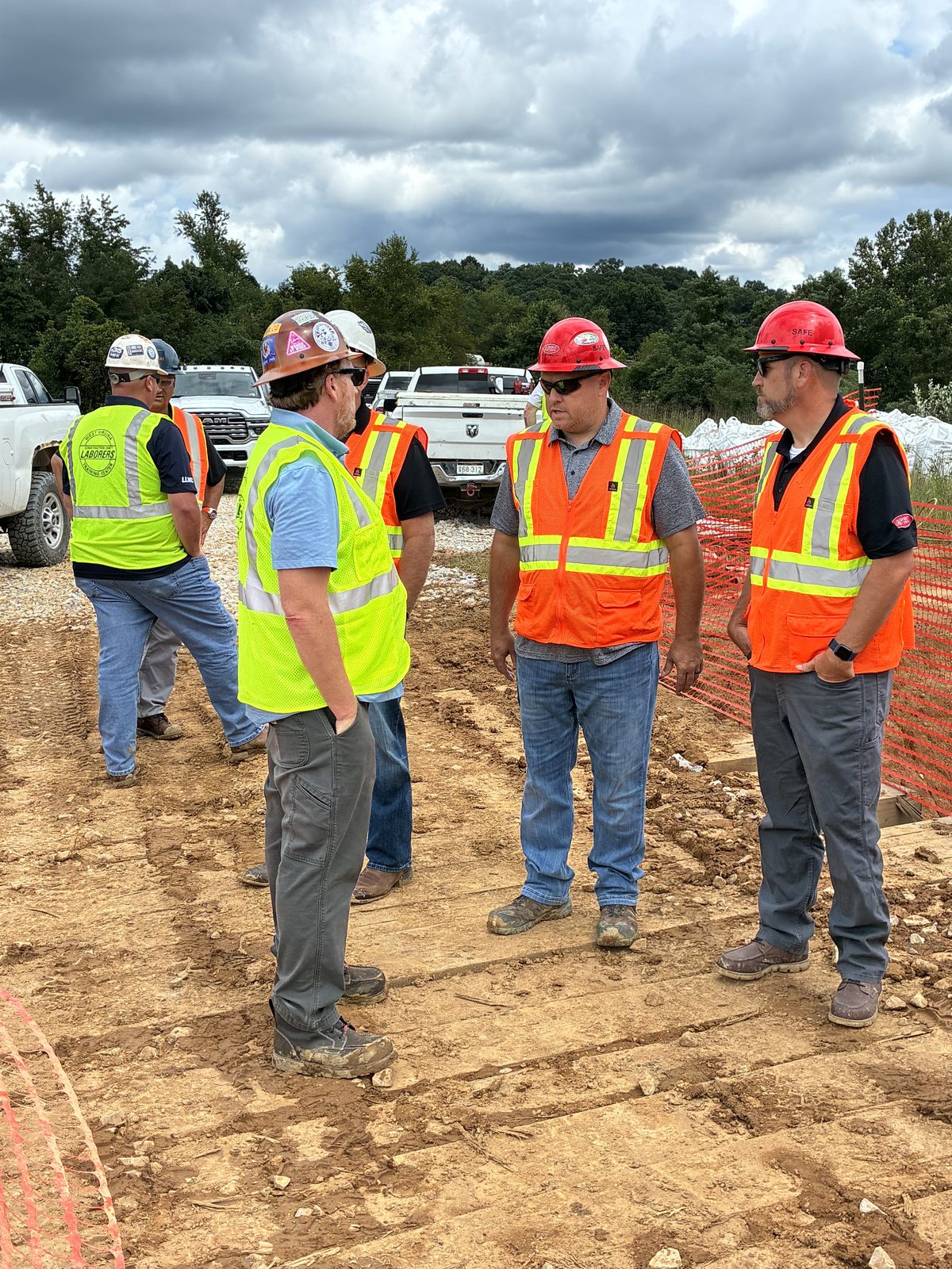 LiUNA crew safety briefing on a pipeline job site